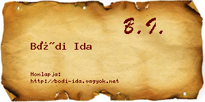 Bódi Ida névjegykártya