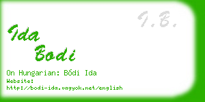 ida bodi business card
